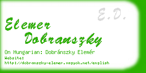 elemer dobranszky business card